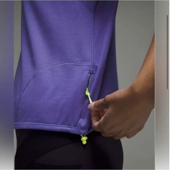 NEW Lululemon Athletica Lightweight Cinch Hem Hiking Purple Short Sleeve Tee Sz8 - Picture 3 of 12